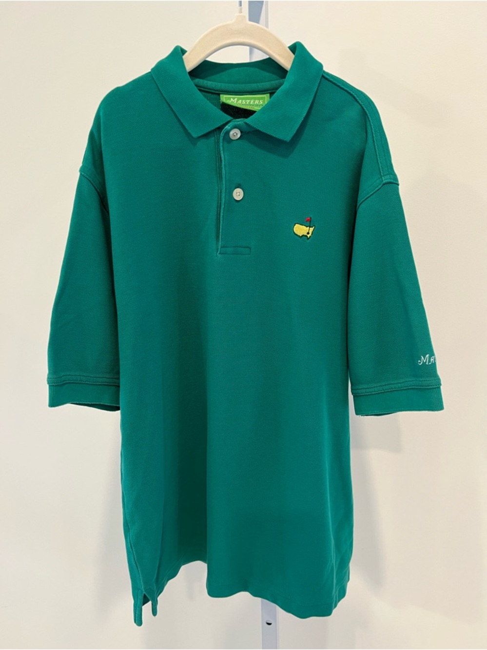 Masters Golf Green Logo Polo Shirt Youth Sz Medium 12 / 14